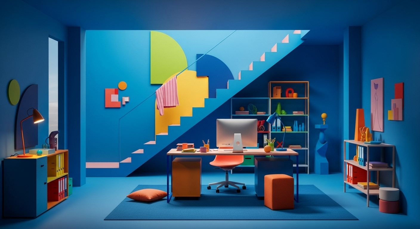 Business professionals in meeting room with charts and analytics dashboard, representing business consultancy division