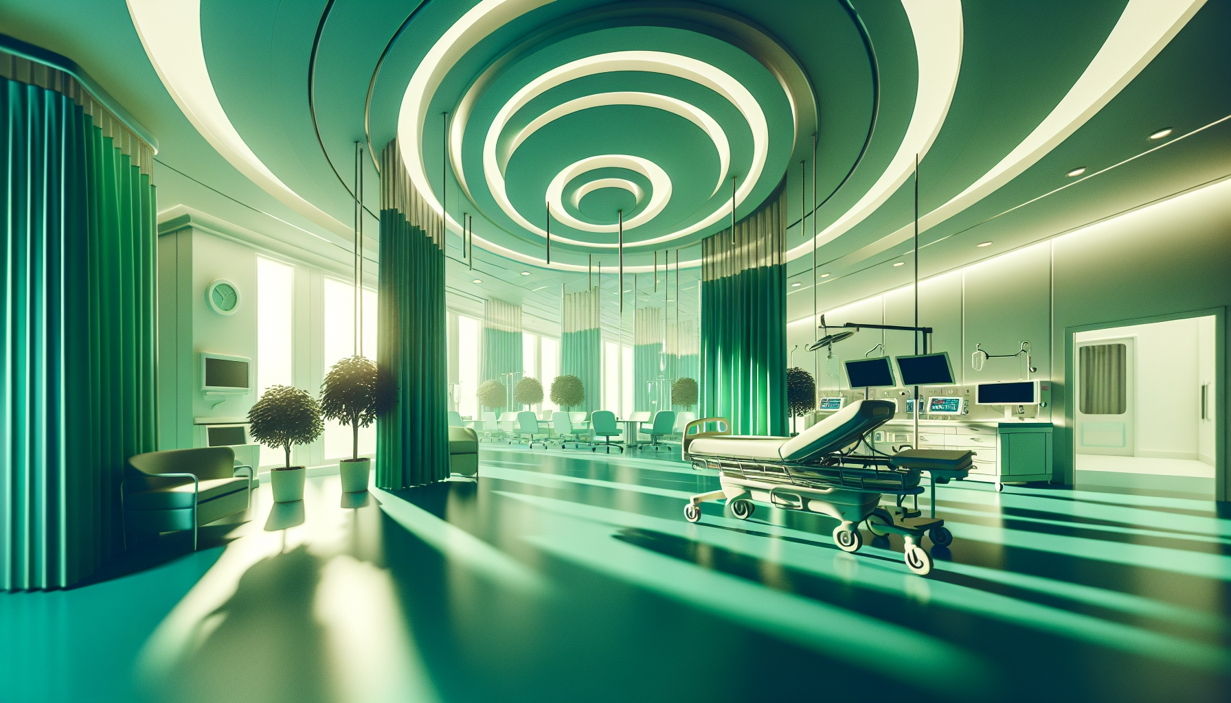 Professional doctors discussing medical charts in modern hospital setting, representing healthcare consultancy division